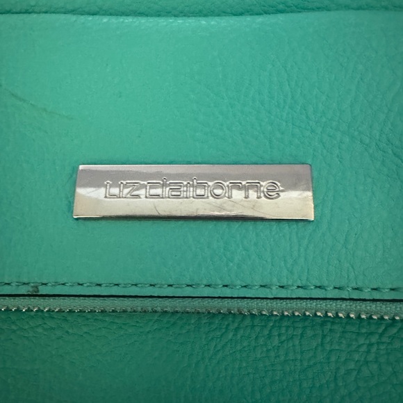 Liz Claiborne Tiffany Blue Teal Crossbody Bag Purse Satchel Vegan Leather GUC - Picture 12 of 15